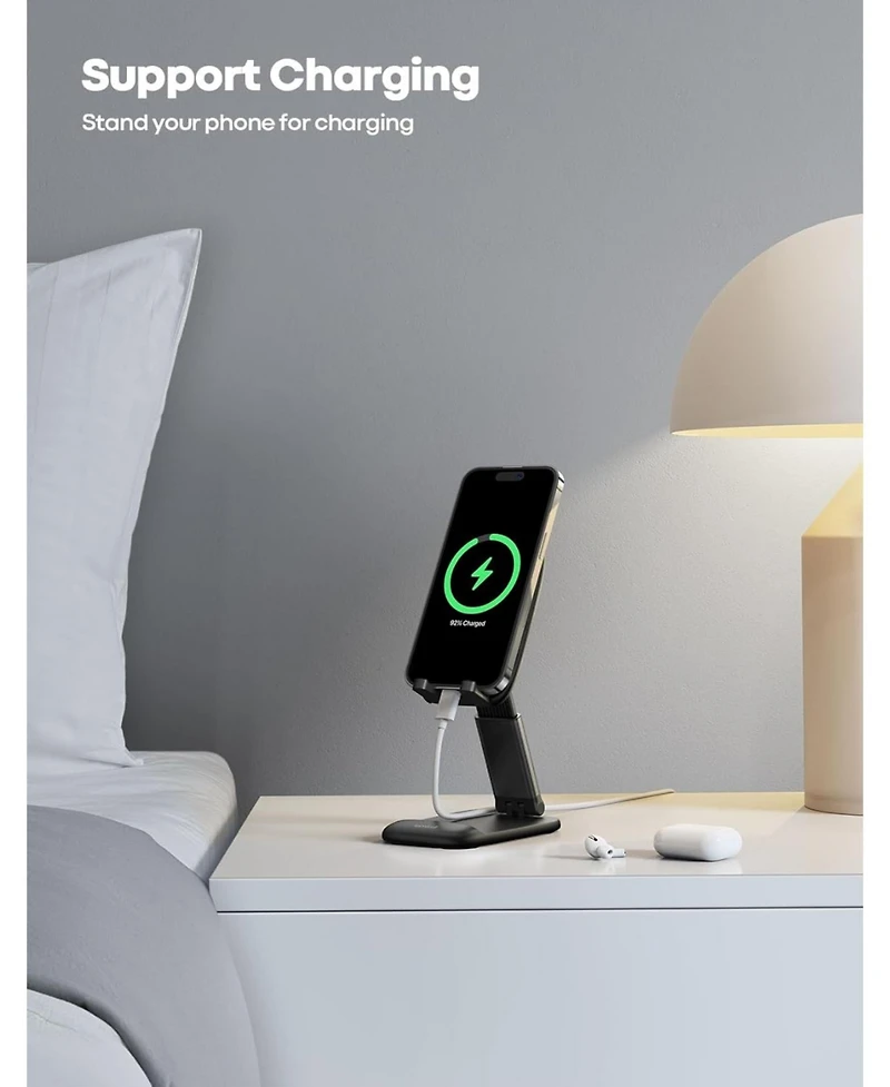 Lamicall Foldable Mobile Phone Holder, Desk Stand Compatible with iPhone 11-17 Series (Pro / Pro Max Plus Air)