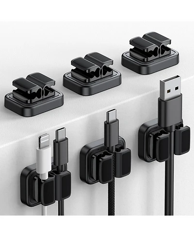 Lamicall 3-in-1 Small Clips for Desk Cable Management, Adhesive Adjustable Holder Charger Wire, Usb Cord