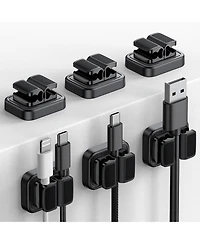 Lamicall 3-in-1 Small Clips for Desk Cable Management, Adhesive Adjustable Holder Charger Wire, Usb Cord