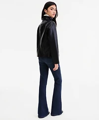 Calvin Klein Women's Faux Leather Button Up Jacket, Created for Macy's