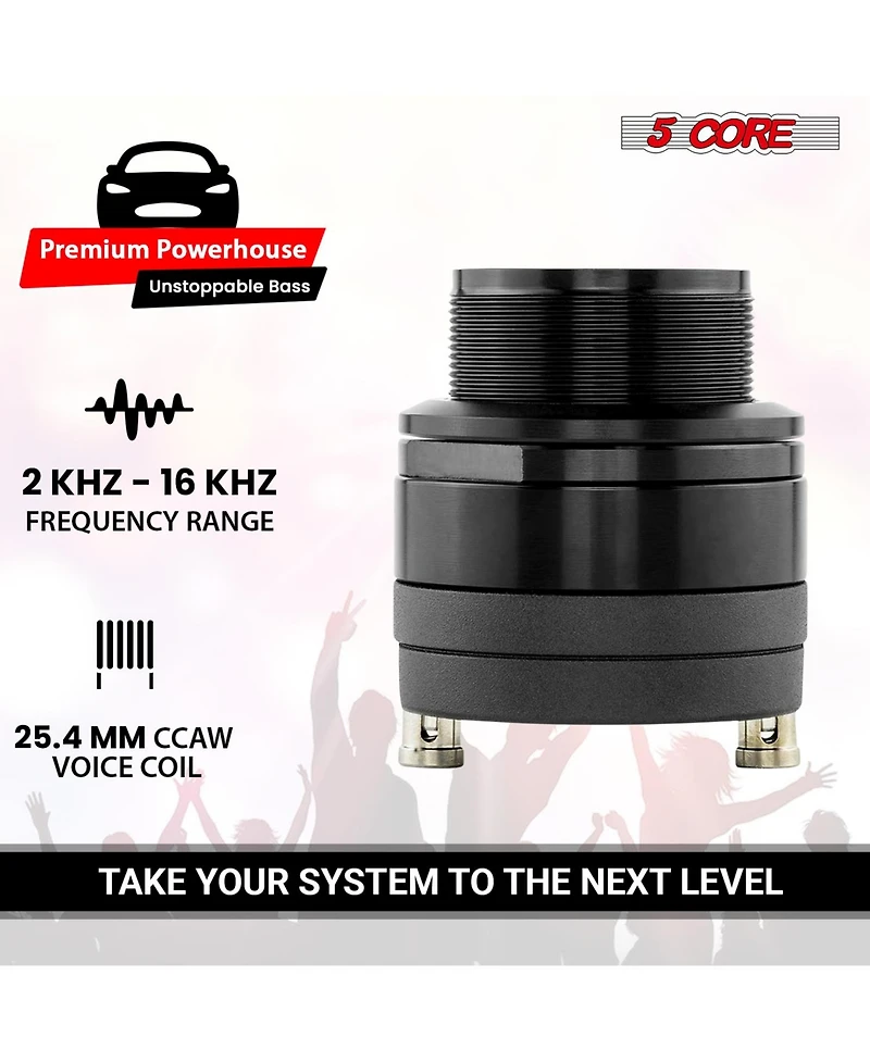 5 Core Super Tweeter 2Pc 1" Car Audio Speaker 60W Max Power 4 Ohm Titanium Diaphragm Neodymium Magnet