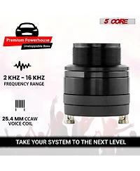 5 Core Super Tweeter 2Pc 1" Car Audio Speaker 60W Max Power 4 Ohm Titanium Diaphragm Neodymium Magnet