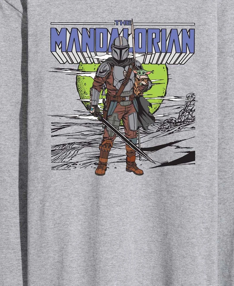 Airwaves Men's The Mandalorian Sword Long-Sleeve Graphic T-Shirt