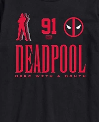 Airwaves Men's Deadpool Sporty Merc With A Mouth Short-Sleeve Graphic T-Shirt