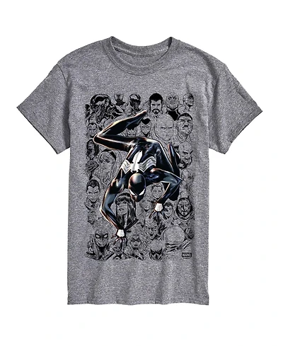 Airwaves Men's Spider-Man Lineart Characters Short-Sleeve Graphic T-Shirt