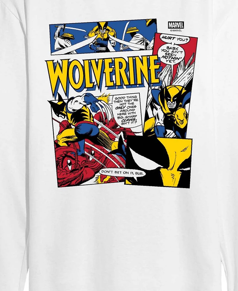 Airwaves Men's Wolverine Comic Panels Collage Long-Sleeve Graphic T-Shirt