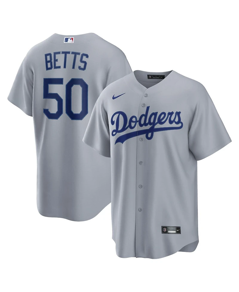 Nike Men's Mookie Betts Gray Los Angeles Dodgers Road Replica Jersey