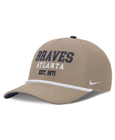 Nike Men's Khaki Atlanta Braves Father's Day Rope Rise Adjustable Hat
