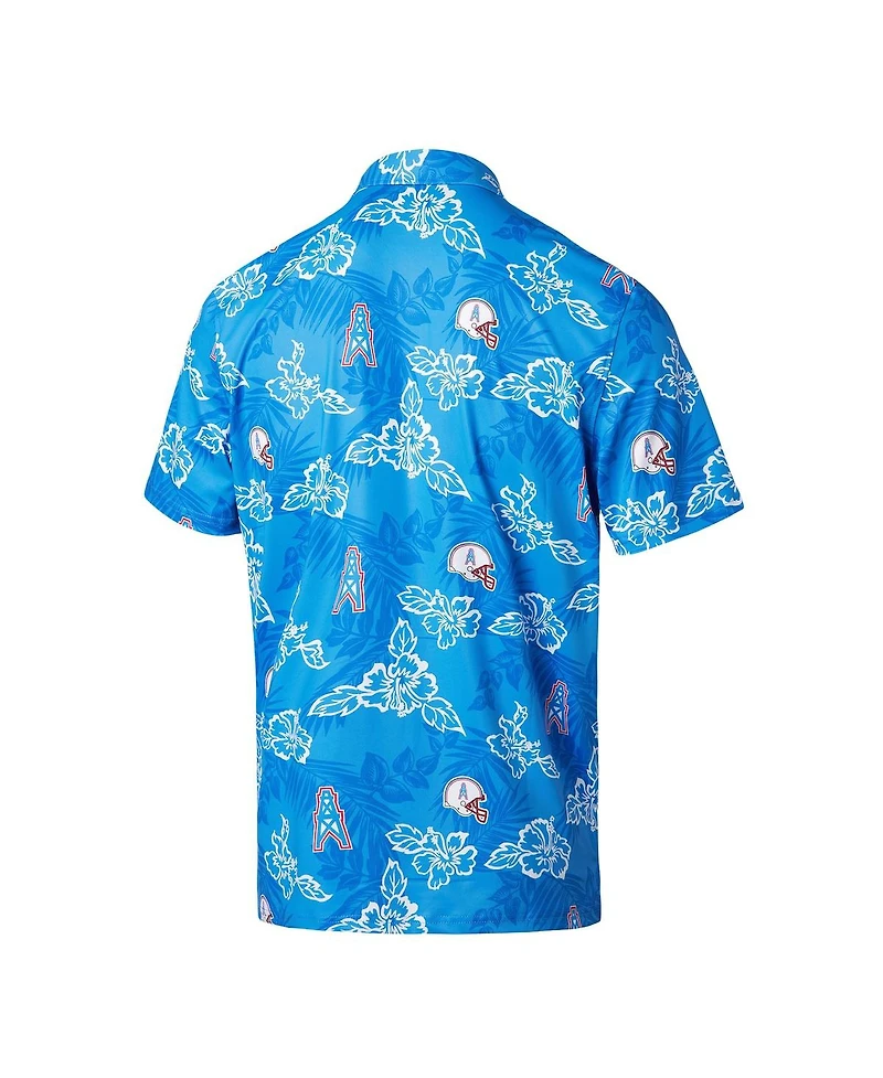 Reyn Spooner Men's Light Blue Houston Oilers Throwback Pua Performance Polo Shirt