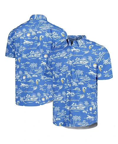 Reyn Spooner Men's Powder Blue Los Angeles Chargers Throwback Kekai Print Button-Up Shirt