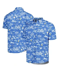 Reyn Spooner Men's Powder Blue Los Angeles Chargers Throwback Kekai Print Button-Up Shirt