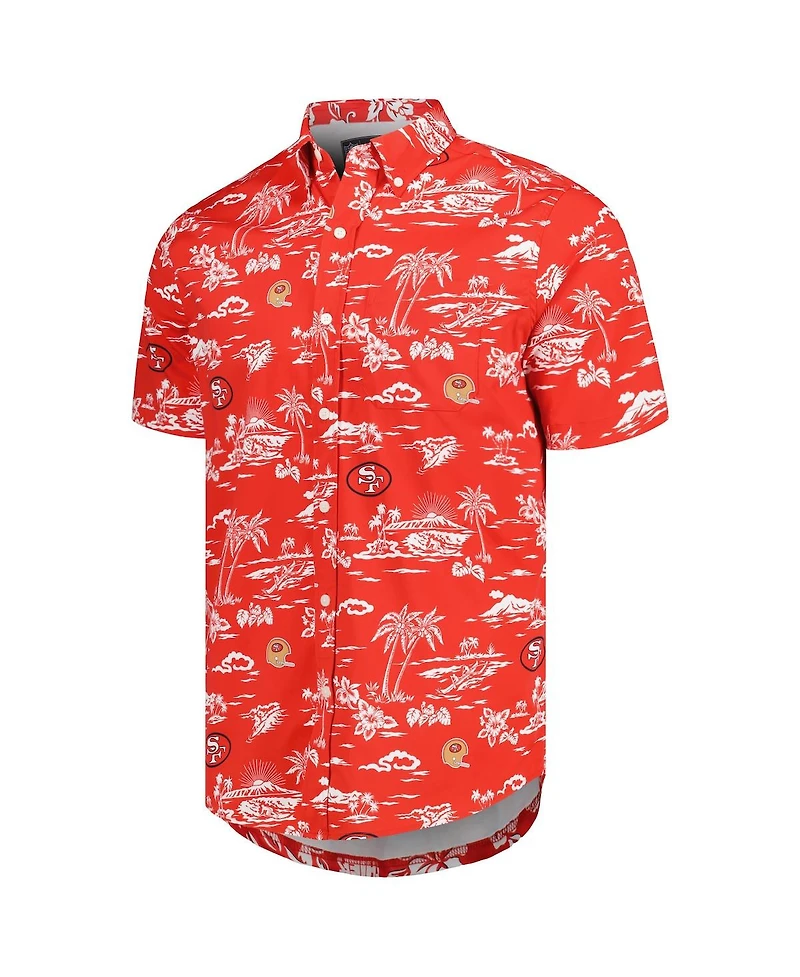 Reyn Spooner Men's Scarlet San Francisco 49ers Throwback Kekai Print Button-Up Shirt