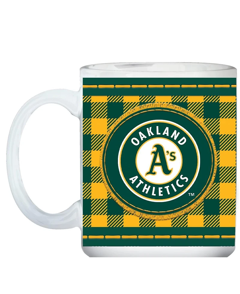 The Memory Company Oakland Athletics 15oz. Buffalo Plaid Father's Day Mug