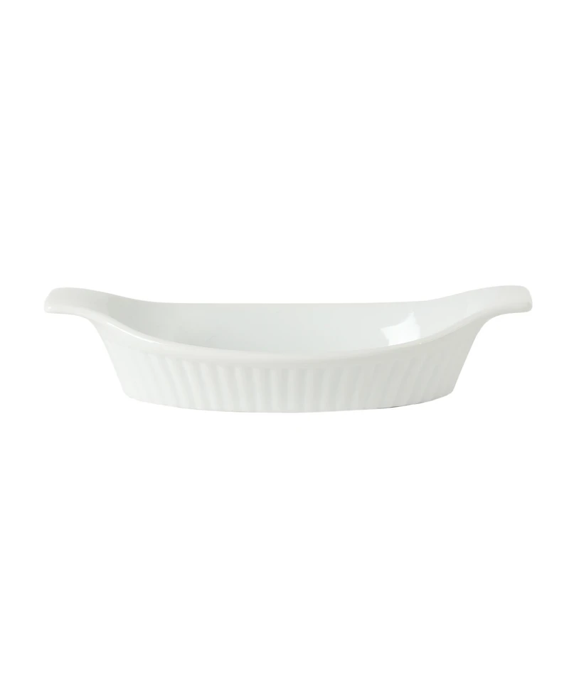 Gibson Home Gracious Dining Oval Au Gratin Baking Dishes, 4-Piece Set - 15 oz Oven Safe Ceramic Small Casserole Dishes with Handles