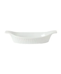 Gibson Home Gracious Dining Oval Au Gratin Baking Dishes, 4-Piece Set - 15 oz Oven Safe Ceramic Small Casserole Dishes with Handles