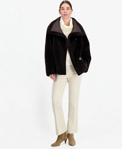 Calvin Klein Women's Funnel-Neck Teddy Jacket, Created for Macy's