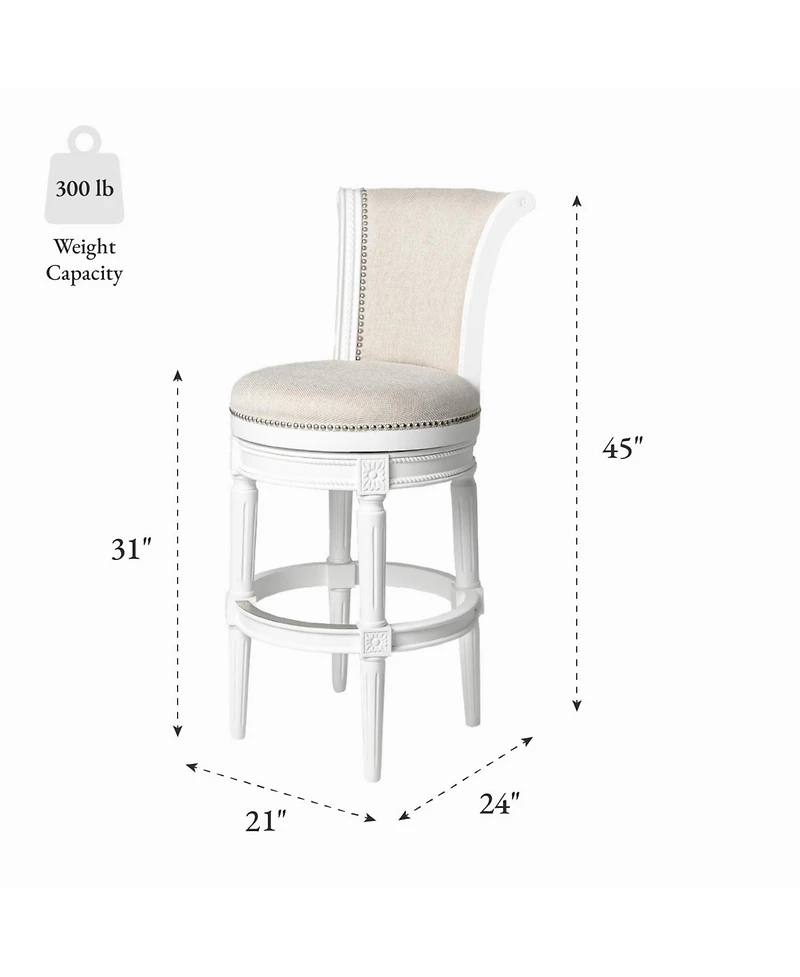Maven Lane 31" Pullman Bar Stool Finish with Faux Leather
