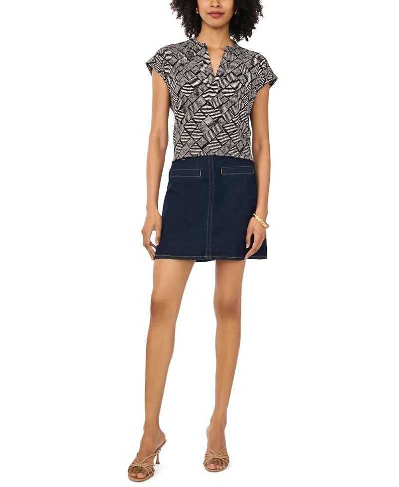 Vince Camuto Women's Printed Short-Sleeve Top
