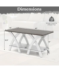 Gymax 40'' Coffee Table With Storage Shelf W/X-shaped Legs for Living Room Bedroom