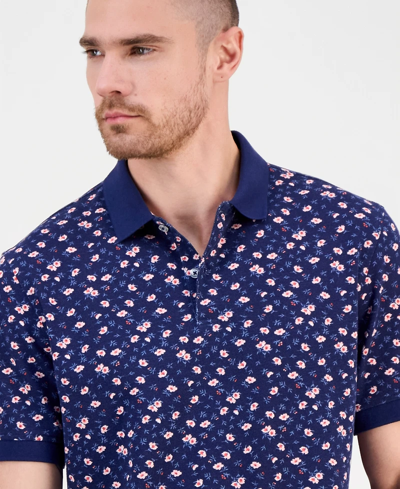 Club Room Men's Team Stripe Pique Polo Shirt, Exclusively at Macy's
