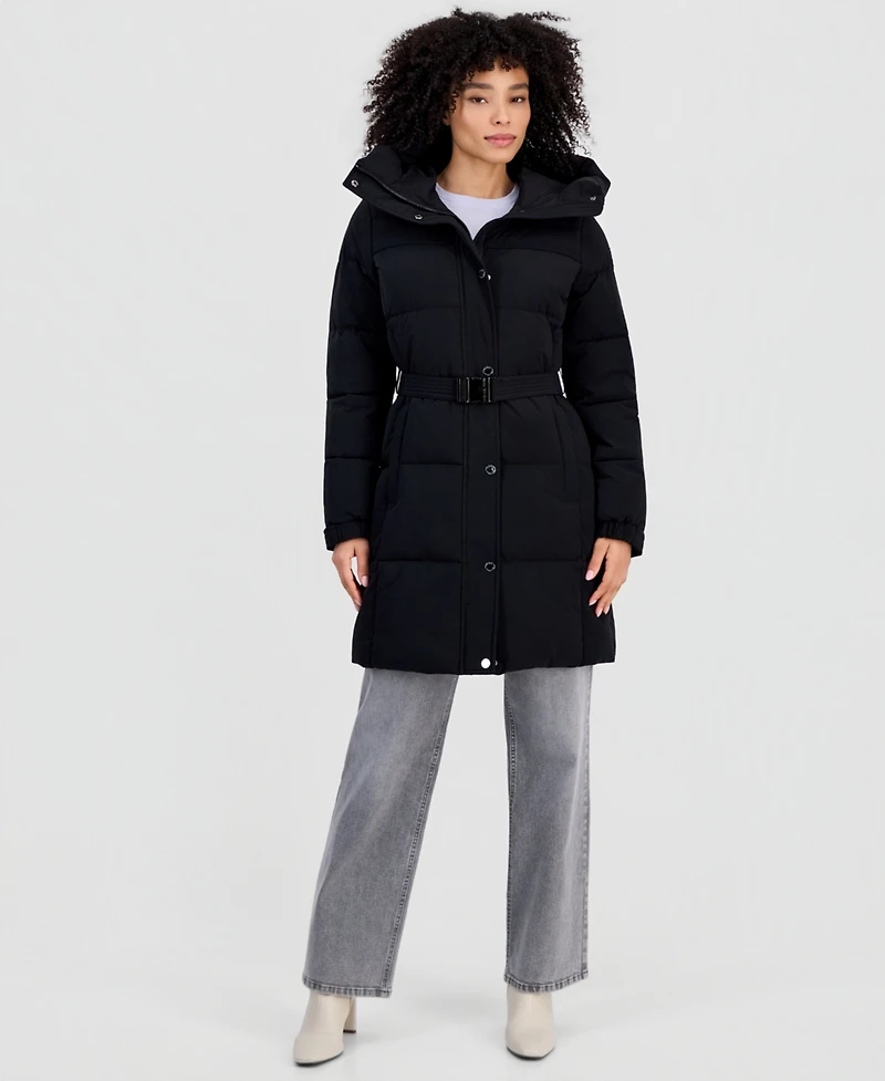 Michael Kors Women's Belted Hooded Puffer Coat