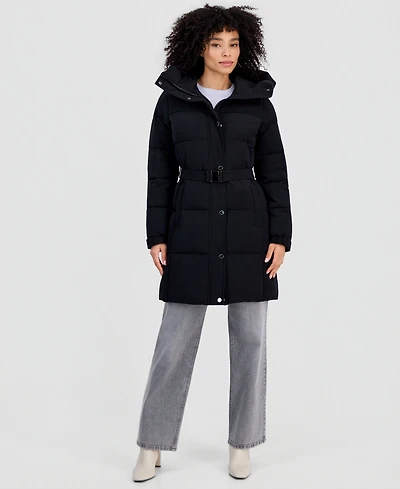 Michael Kors Women's Belted Hooded Puffer Coat