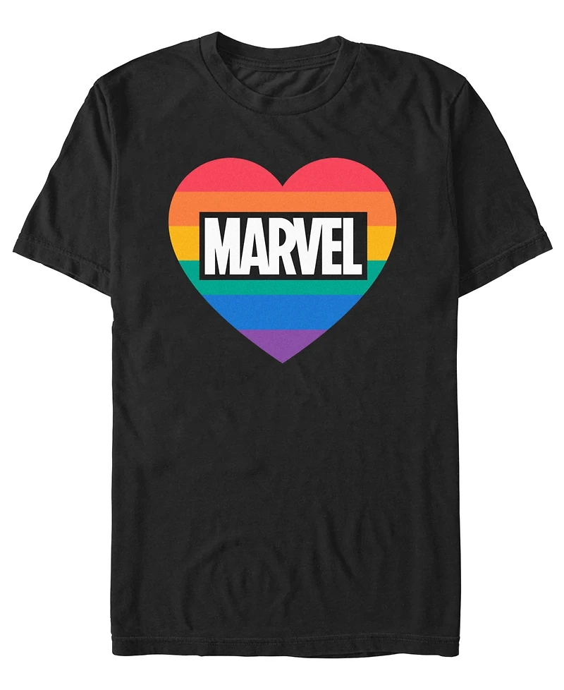 Design By Humans Men's Marvel Pride Heart Short-Sleeve T-Shirt