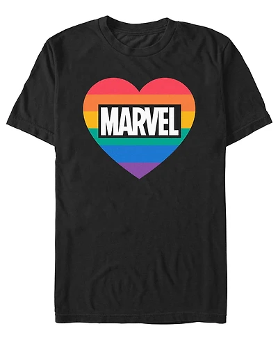 Design By Humans Men's Marvel Pride Heart Short-Sleeve T-Shirt