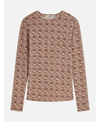 Scotch & Soda Women's and Tops Tees Printed Long Sleeve T-Shirt