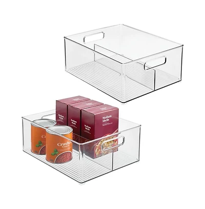 iDesign Divided Pantry Bin with Handles for Fridge or Pantry