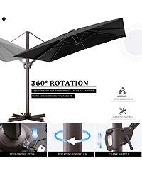 Pellebant Outdoor Patio 9X11FT Aluminum Cantilever Umbrella