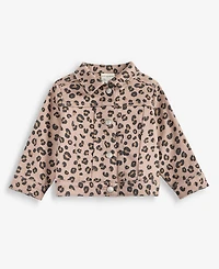 First Impressions Baby Girls' 3M-24M Leopard-Print Denim Jacket, Macy's Exclusive