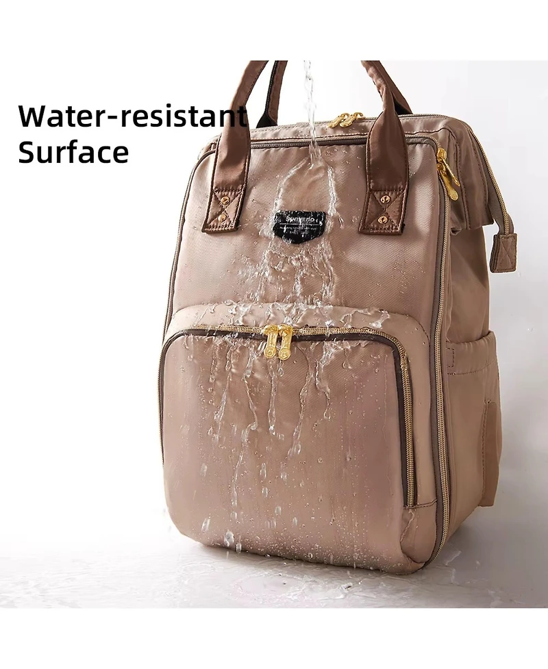Sunveno Open-Wide Frame Diaper Backpack with Insulated Bottle Pockets and Changing Pad