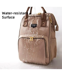 Sunveno Open-Wide Frame Diaper Backpack with Insulated Bottle Pockets and Changing Pad