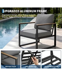 gaomon 4-Piece Outdoor Patio Furniture Set, Conversation Sofa Set with Table