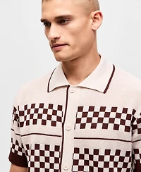 Mode of One Men's Relaxed-Fit Check Short-Sleeve Button-Down Shirt, Macy's Exclusive