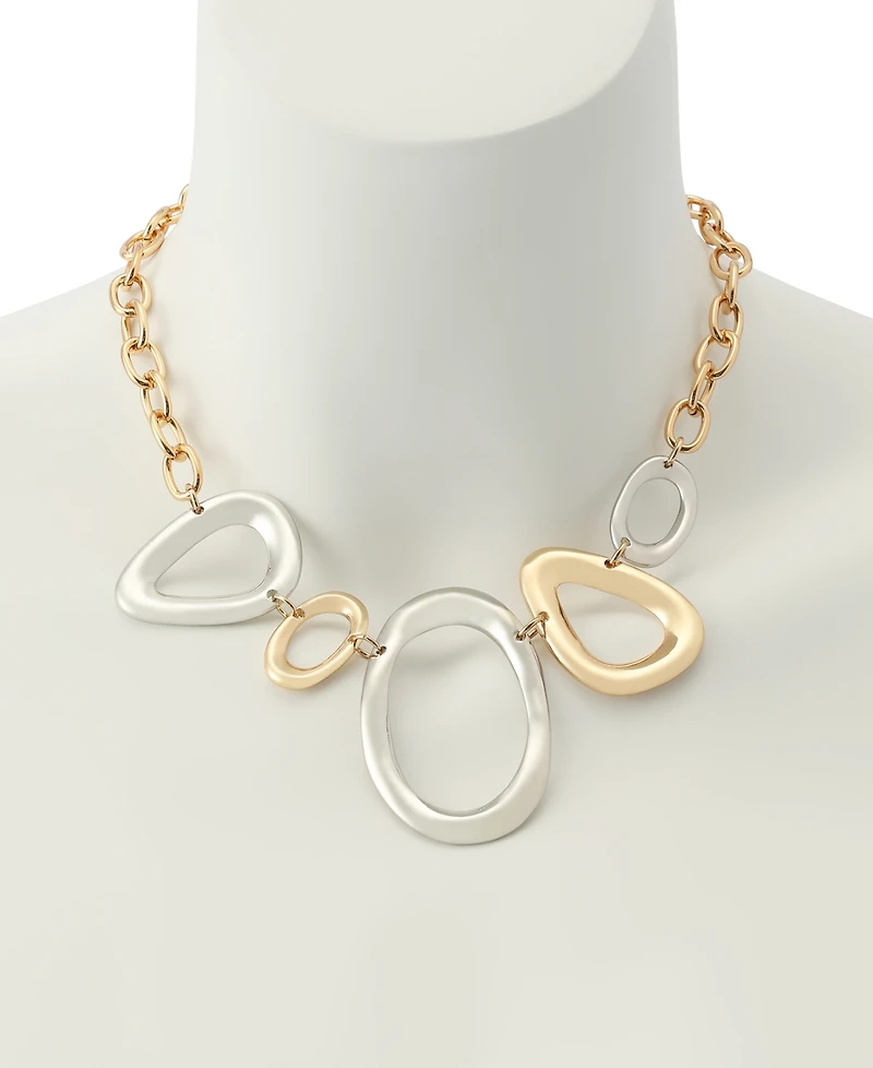 Robert Lee Morris Soho Two-Tone Sculpted Link Bib Necklace