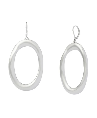 Robert Lee Morris Soho Rhodium Sculpted Oval Drop Earrings