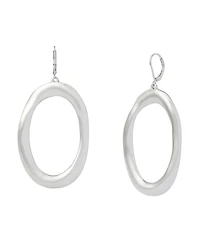 Robert Lee Morris Soho Rhodium Sculpted Oval Drop Earrings