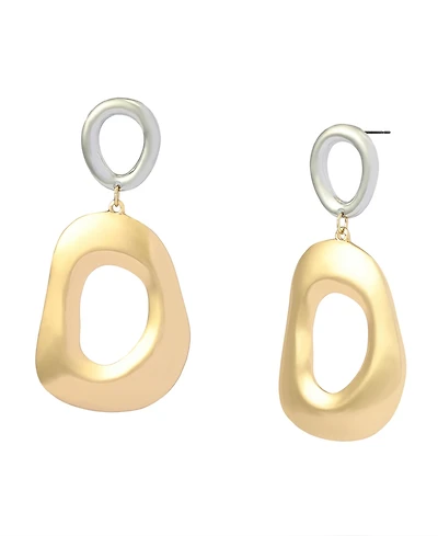 Robert Lee Morris Soho Two-Tone Sculpted Link Double Drop Earrings