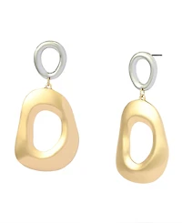 Robert Lee Morris Soho Two-Tone Sculpted Link Double Drop Earrings