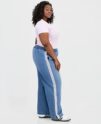 Madden Girl Trendy Plus Break Away Pull-On Wide-Leg Jeans