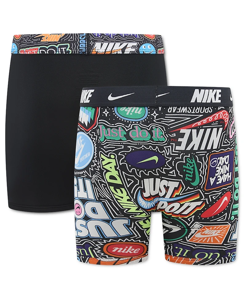 Nike Boys' 8-20 Printed Long Boxer Briefs, 2-Pack