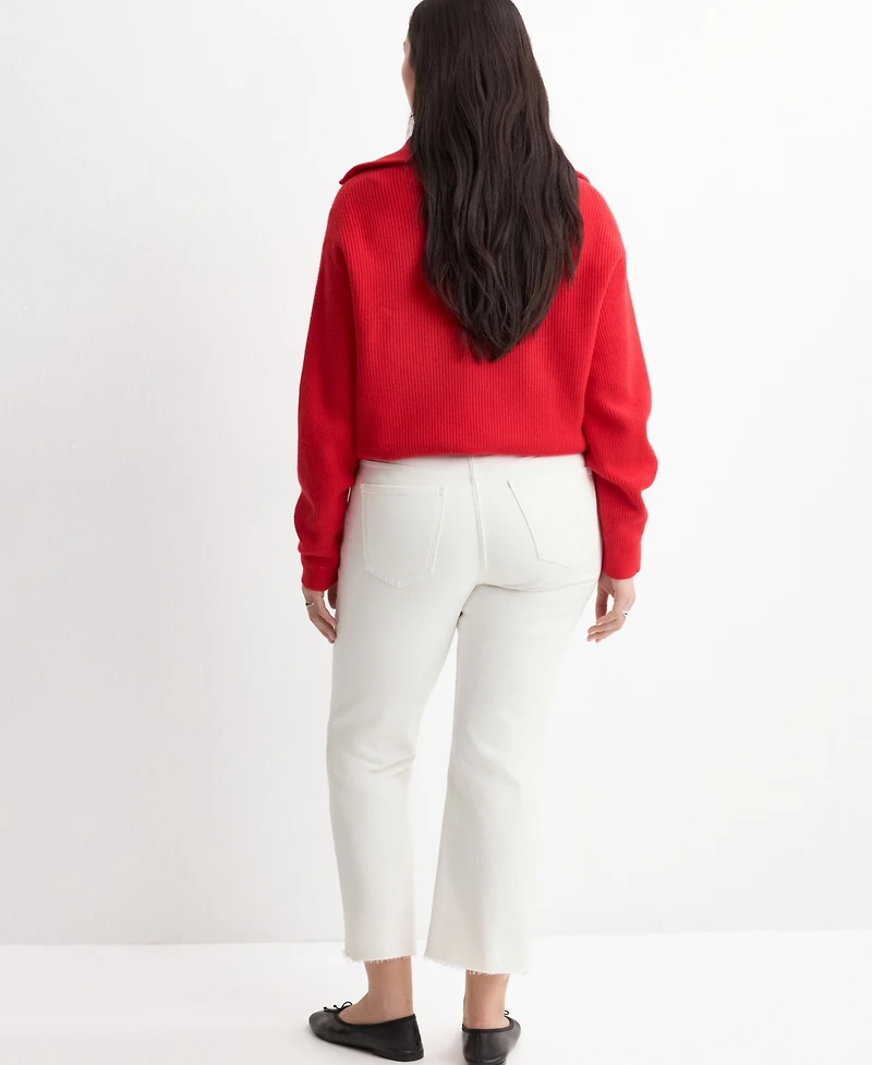 Mango Women's Sienna Flared Cropped Jeans