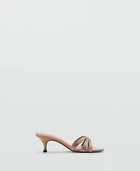 Mango Women's Strass Strap Heeled Sandals