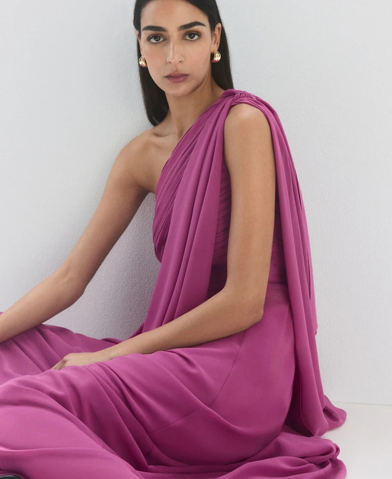 Mango Women's Knot Asymmetric Dress