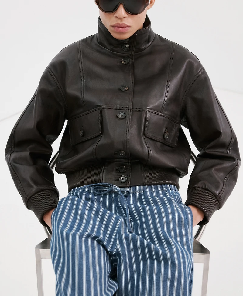 Mango Women's Straight Striped Pants