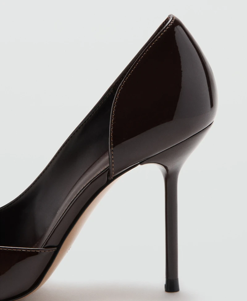 Mango Women's Asymmetrical Patent Leather Court Shoes