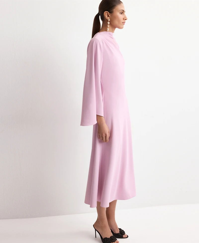 Mango Women's Flared-Sleeve Satin Dress
