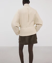 Mango Women's High Neck Belted Jacket